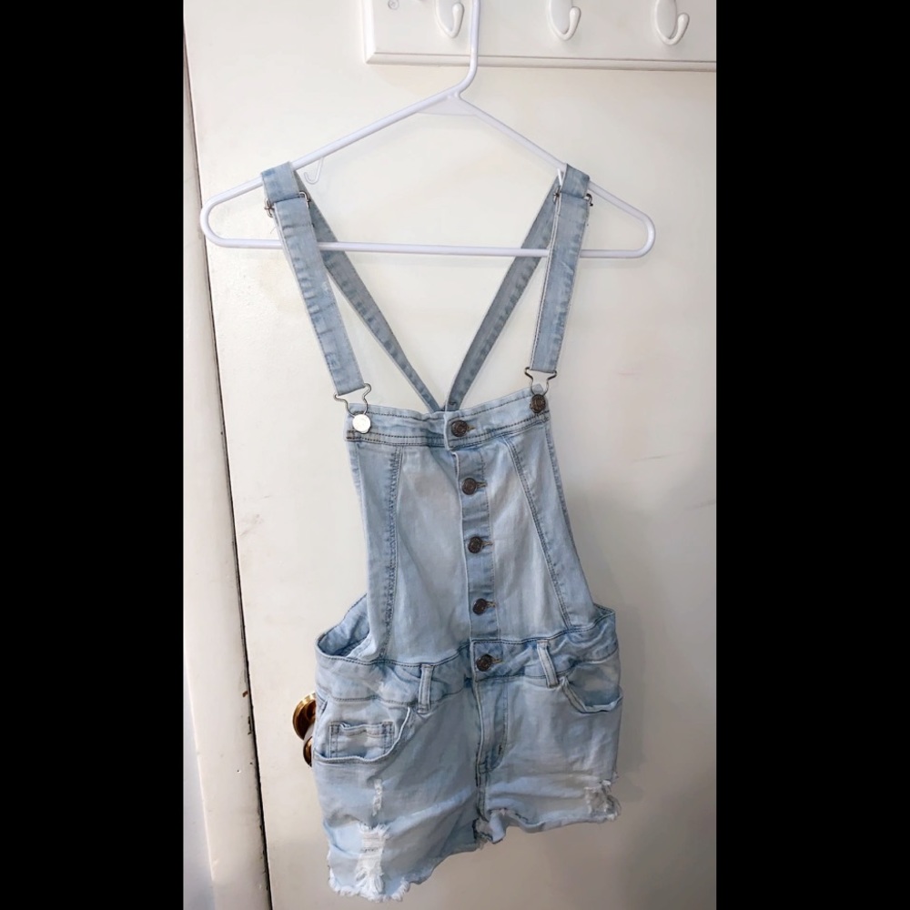 jean short overalls